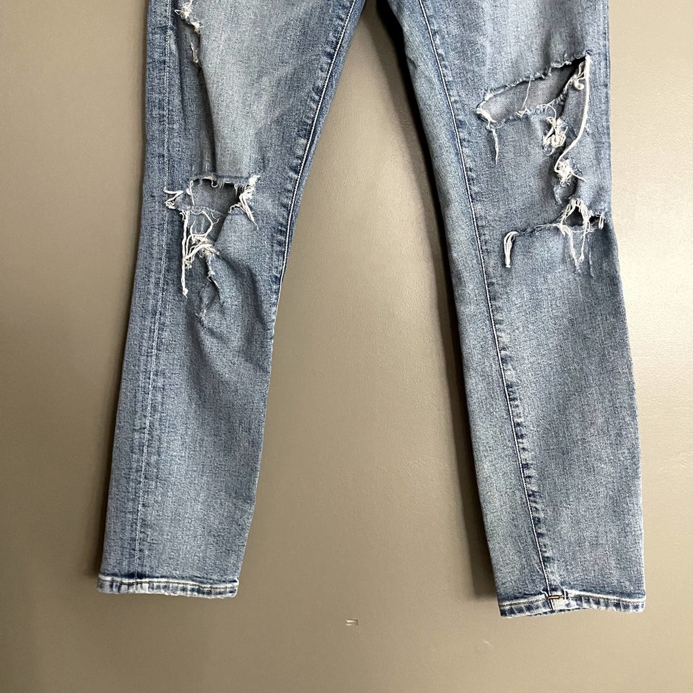 Agolde Sophie Distressed High Waist Skinny Jean Sz 27 High Rise Medium Blue Wash - Picture 8 of 16